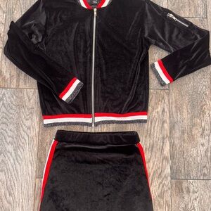 Flowers by Zoe Black Velvet Jacket with Red and White Trim